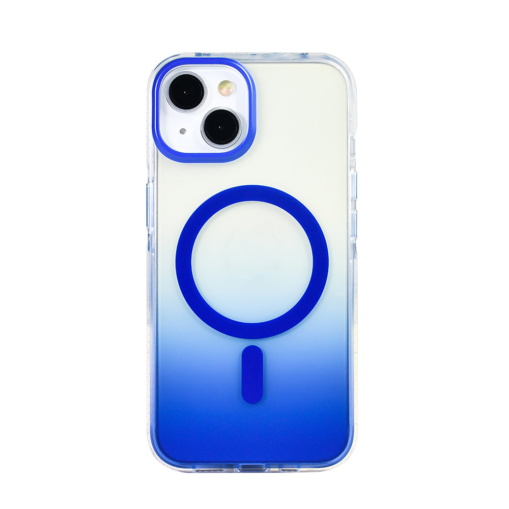 Apple iPhone 13 Kılıf M-safe Şarj Özellikli Transparan Renk Geçişli Zore Toros Kapak Lila