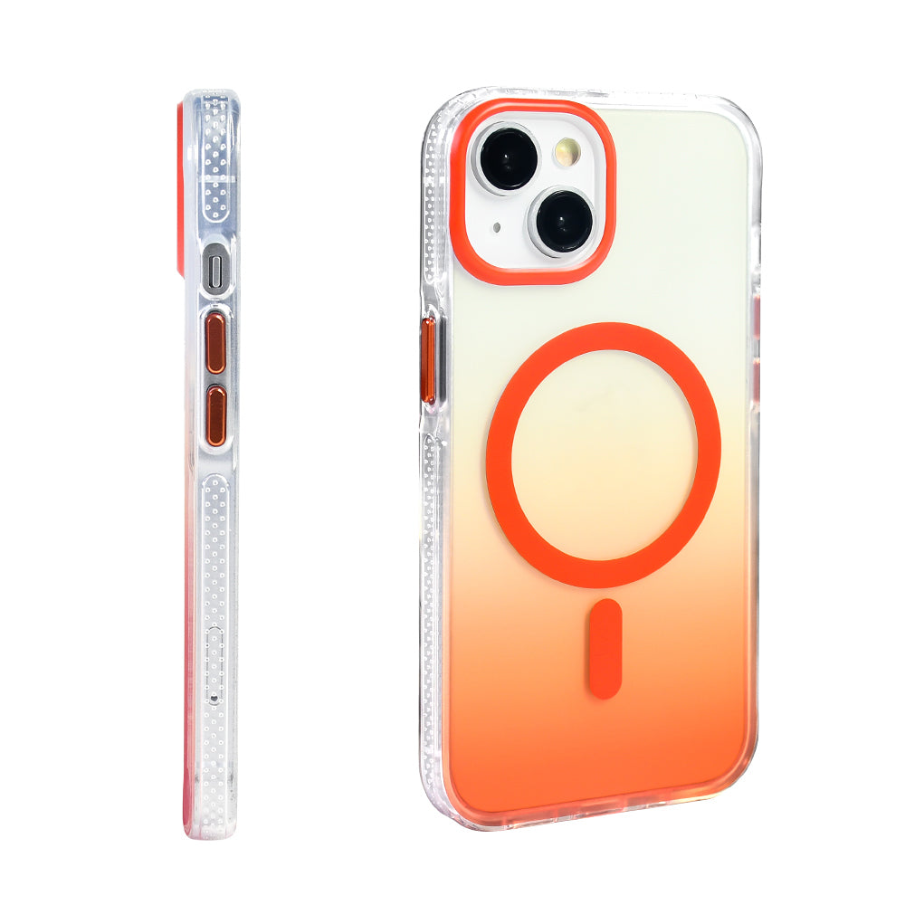 Apple iPhone 13 Kılıf M-safe Şarj Özellikli Transparan Renk Geçişli Zore Toros Kapak Siyah