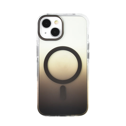 Apple iPhone 13 Kılıf M-safe Şarj Özellikli Transparan Renk Geçişli Zore Toros Kapak Gri