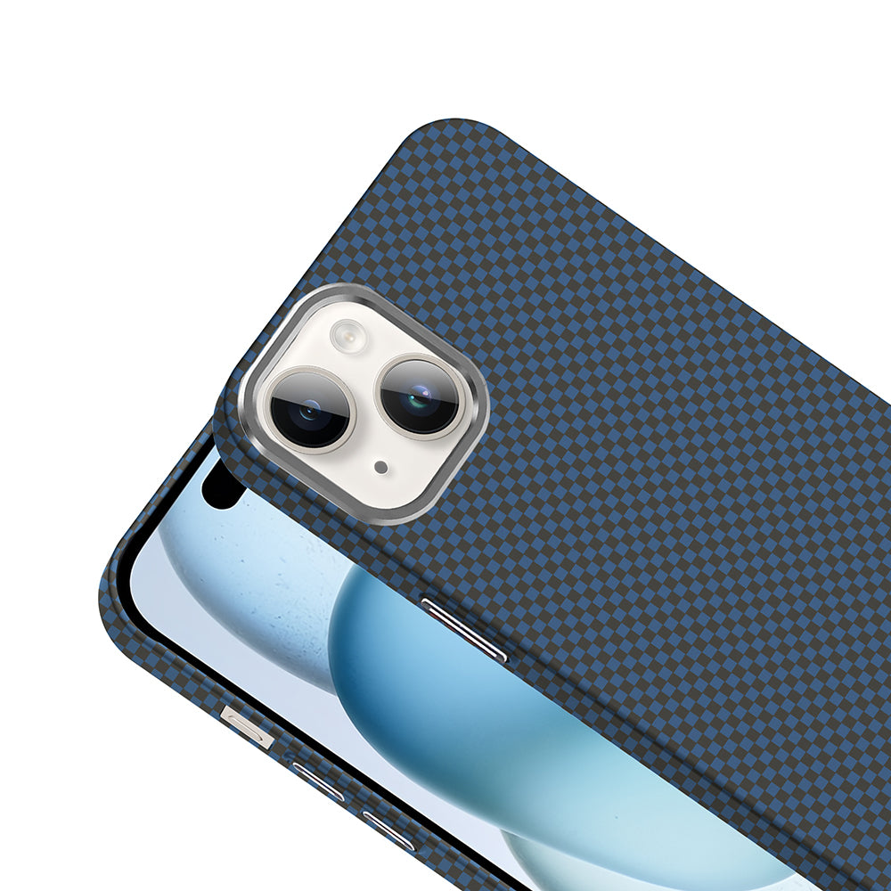 Apple iPhone 13 Kılıf M-safe Şarj Özellikli Karbon Fiber Görünümlü Zore Gros Kapak Siyah