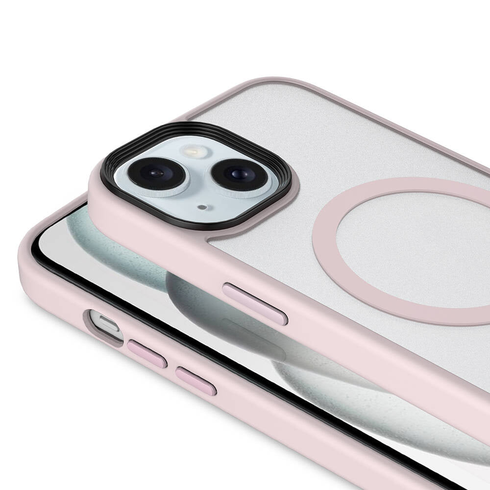 Apple iPhone 13 Kılıf Mat Arka Yüzey Wireless Şarj Özellikli Zore Flet Magsafe Kapak Lacivert