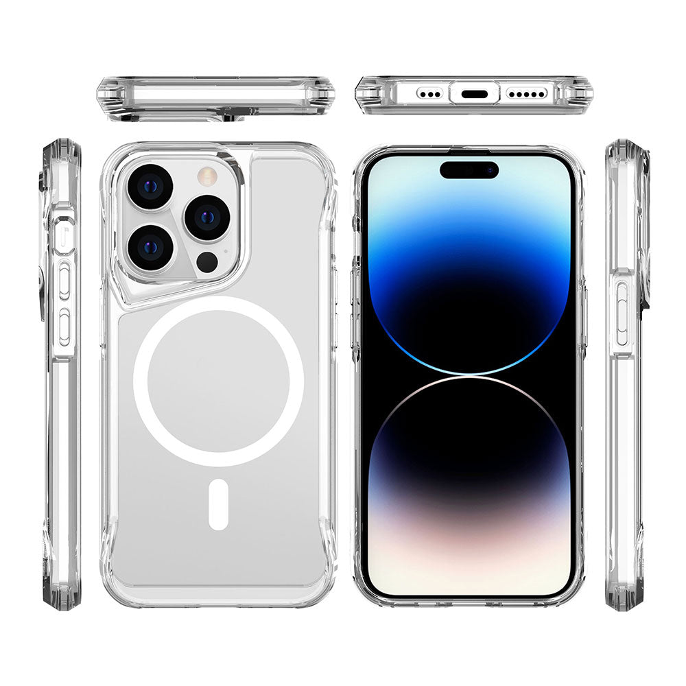 Apple iPhone 13 Pro Kılıf Zore Magsafe Şarj Özellikli T-Max Magsafe Kapak Renksiz