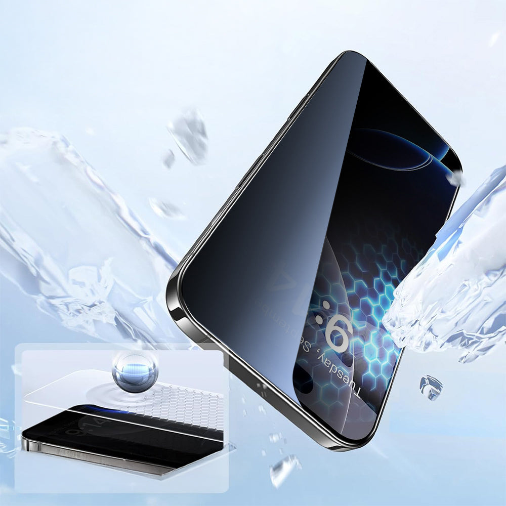 Apple iPhone 13 Zore 2.5D Oliv Privacy Temperli Cam Ekran Koruyucu + Kolay Uygulama Aparatı Siyah