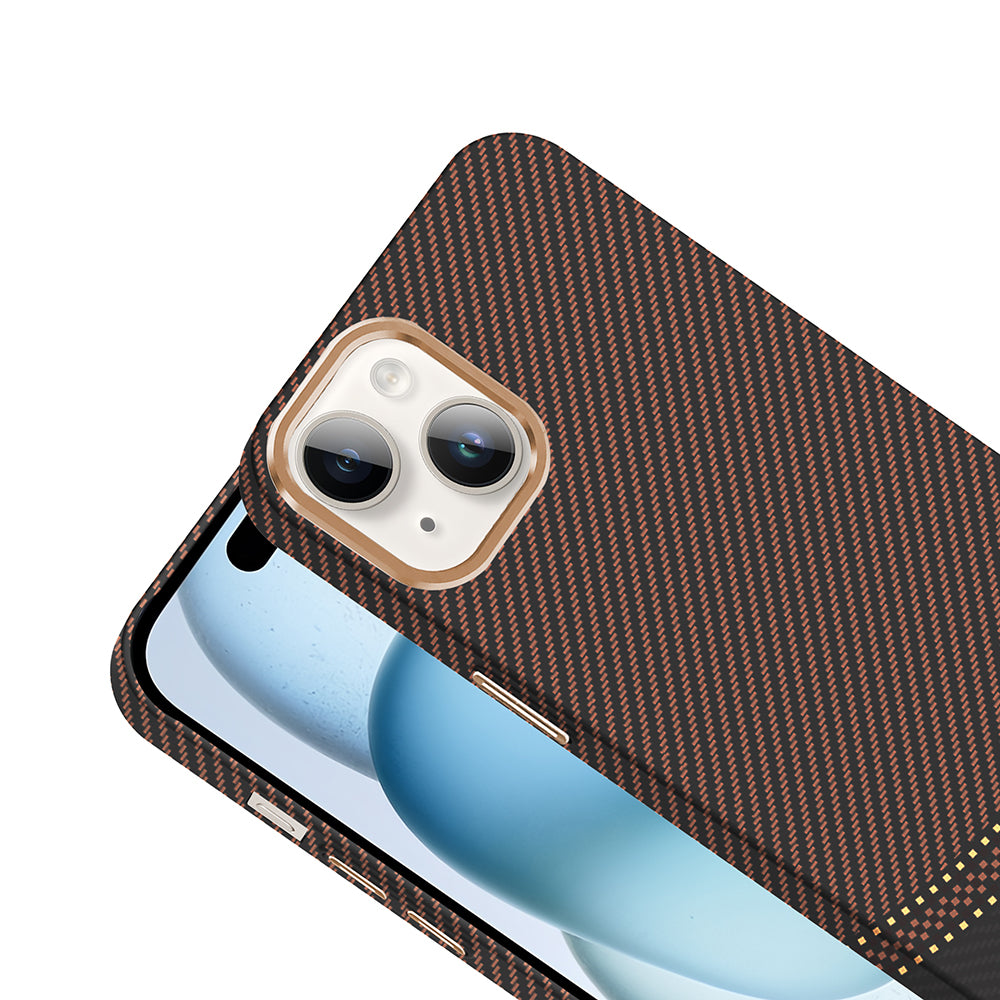 Apple iPhone 14 Kılıf M-safe Şarj Özellikli Karbon Fiber Görünümlü Zore Gros Kapak Siyah-Lacivert