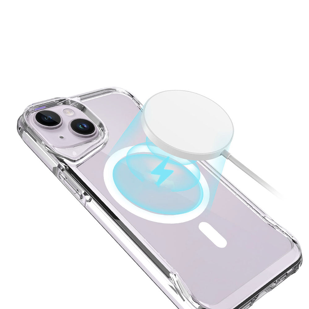 Apple iPhone 14 Kılıf Zore Magsafe Şarj Özellikli T-Max Magsafe Kapak Renksiz