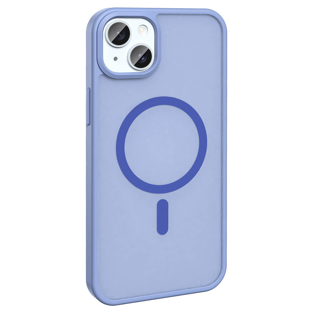 Apple iPhone 14 Plus Kılıf M-safe Şarj Özellikli Mat Arka Yüzey Zore Sio Kapak Kahverengi