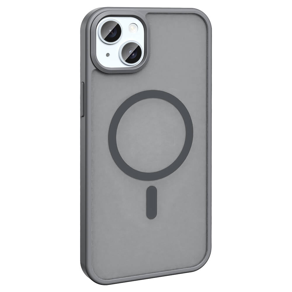 Apple iPhone 14 Plus Kılıf M-safe Şarj Özellikli Mat Arka Yüzey Zore Sio Kapak Kahverengi