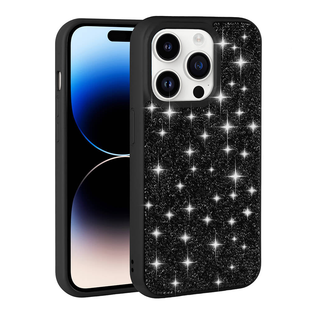Apple iPhone 14 Pro Kılıf Parlak Taşlı Tasarım Zore Pırlanta Kapak Beyaz