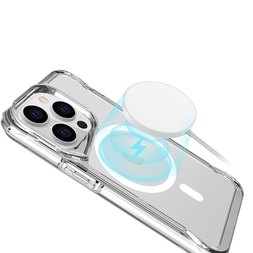 Apple iPhone 14 Pro Kılıf Zore Magsafe Şarj Özellikli T-Max Magsafe Kapak Renksiz