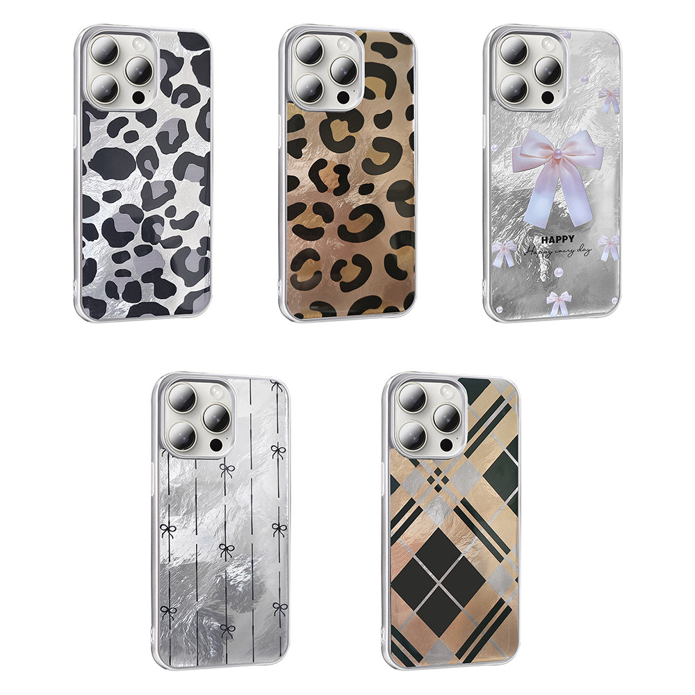 Apple iPhone 14 Pro Max Kılıf Desenli Zore Mep Kapak Gri Leopar