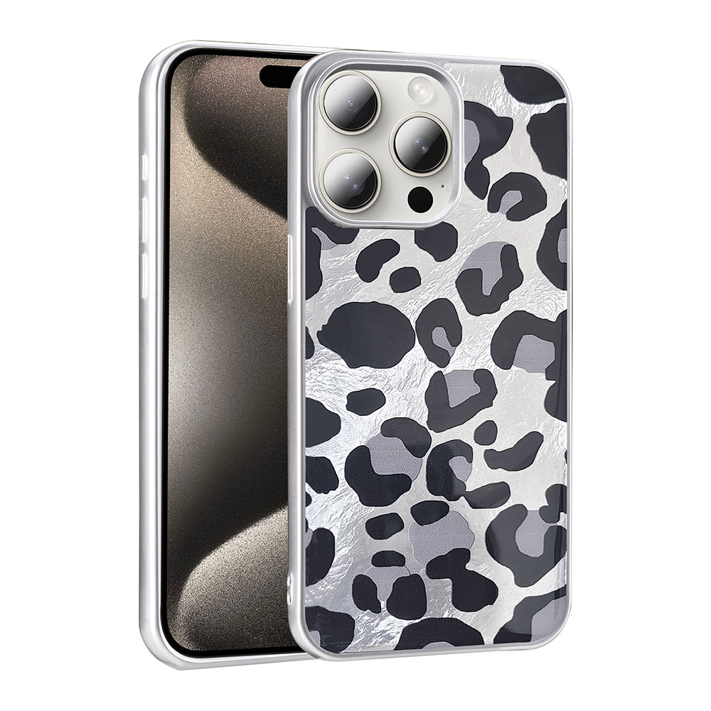 Apple iPhone 14 Pro Max Kılıf Desenli Zore Mep Kapak Gri Leopar