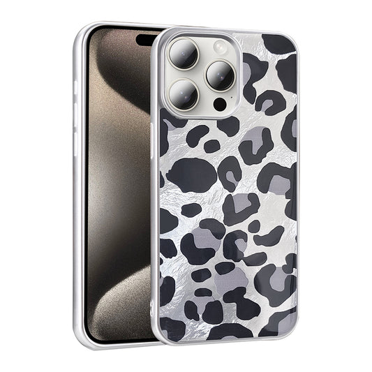 Apple iPhone 14 Pro Max Kılıf Desenli Zore Mep Kapak Gri Leopar