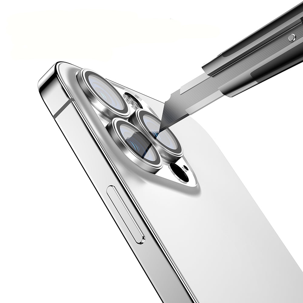 Apple iPhone 14 Pro Max Zore Mikro Kamera Lens Koruyucu Gümüş