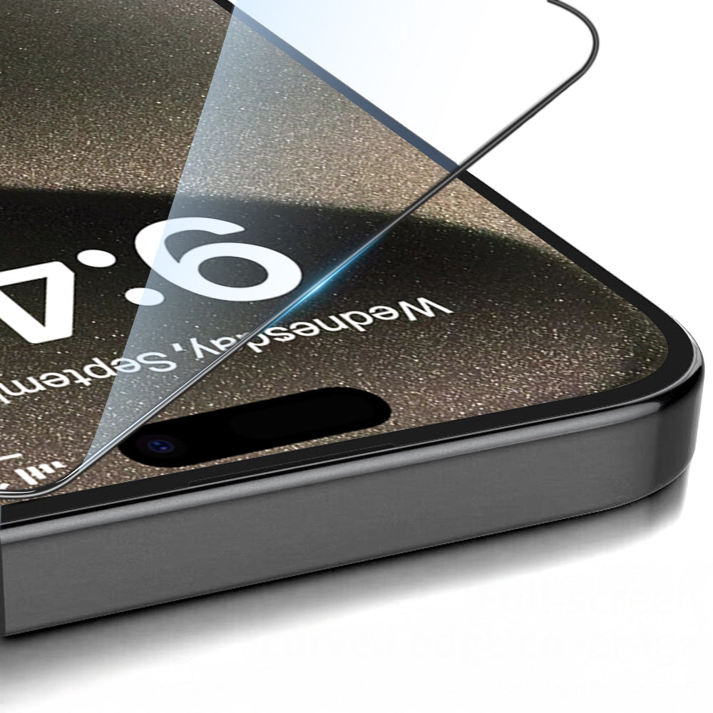 Apple iPhone 14 Zore 3D Oliv HD Temperli Cam Ekran Koruyucu + Kolay Uygulama Aparatı Şeffaf