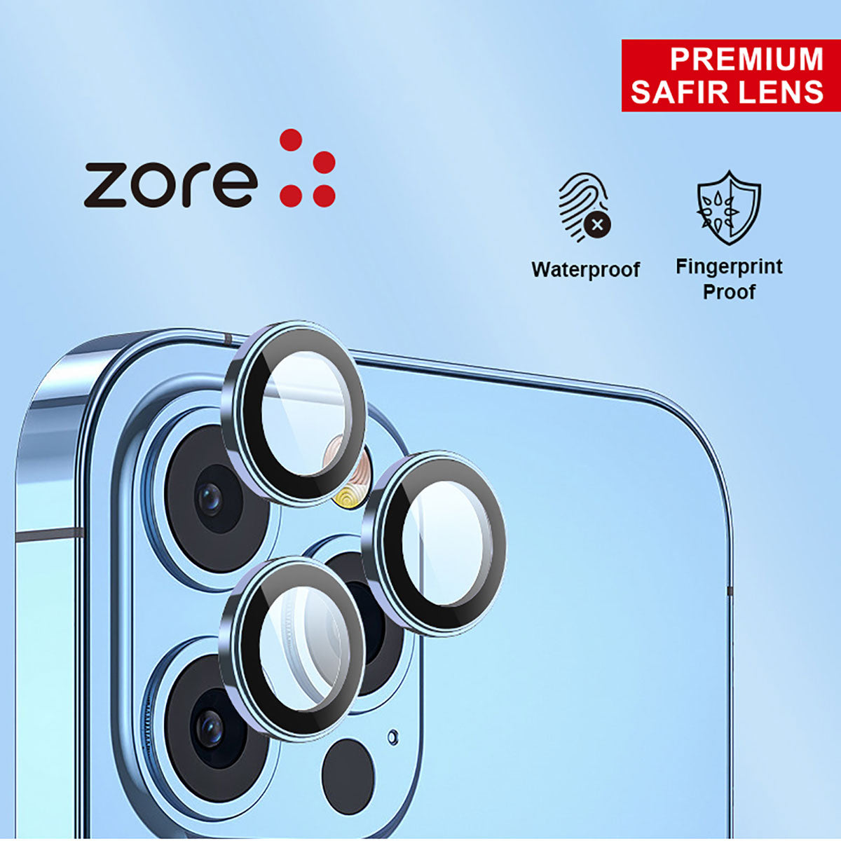 Apple iPhone 14 Zore CL-12 Premium Safir Parmak İzi Bırakmayan Anti-Reflective Kamera Lens Koruyucu Mor