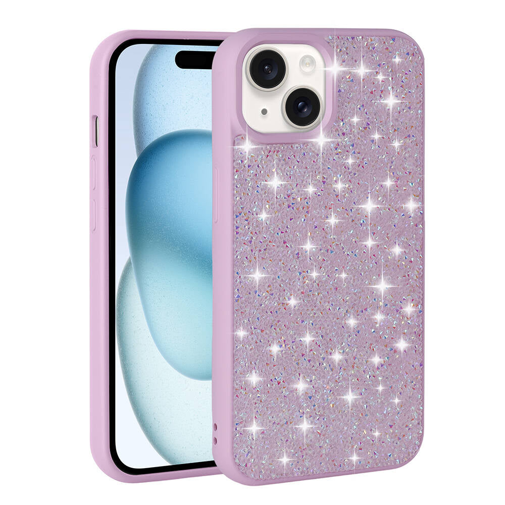 Apple iPhone 15 Kılıf Parlak Taşlı Tasarım Zore Pırlanta Kapak Siyah