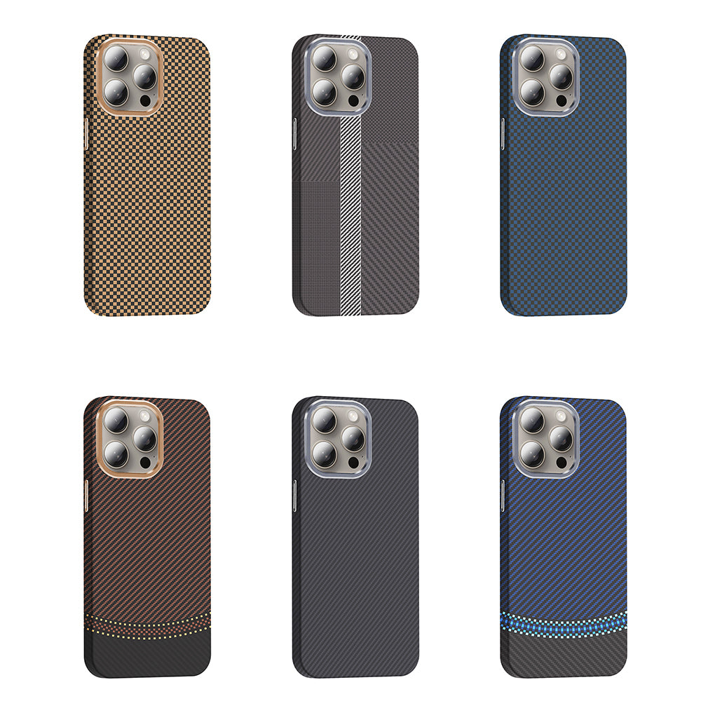 Apple iPhone 15 Pro Kılıf M-safe Şarj Özellikli Karbon Fiber Görünümlü Zore Gros Kapak Siyah