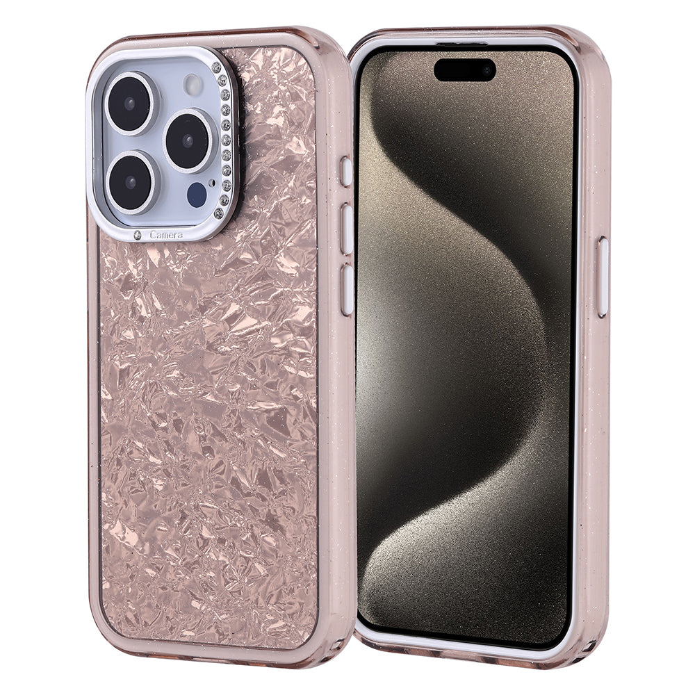 Apple iPhone 15 Pro Kılıf Taşlı Tasarımlı Zore Kapi Kapak Gold