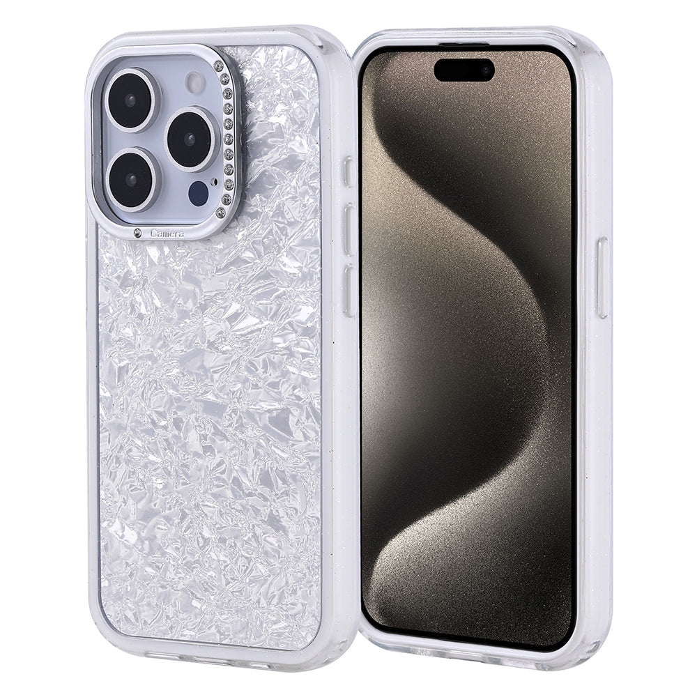 Apple iPhone 15 Pro Kılıf Taşlı Tasarımlı Zore Kapi Kapak Gümüş