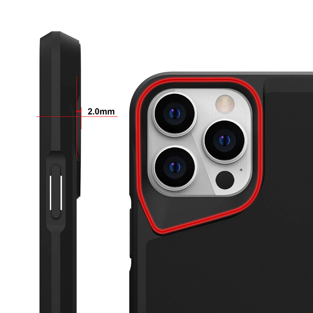 Apple iPhone 15 Pro Kılıf Zore Airbag Kenarlı T-Max Mat Standlı Kapak Gri