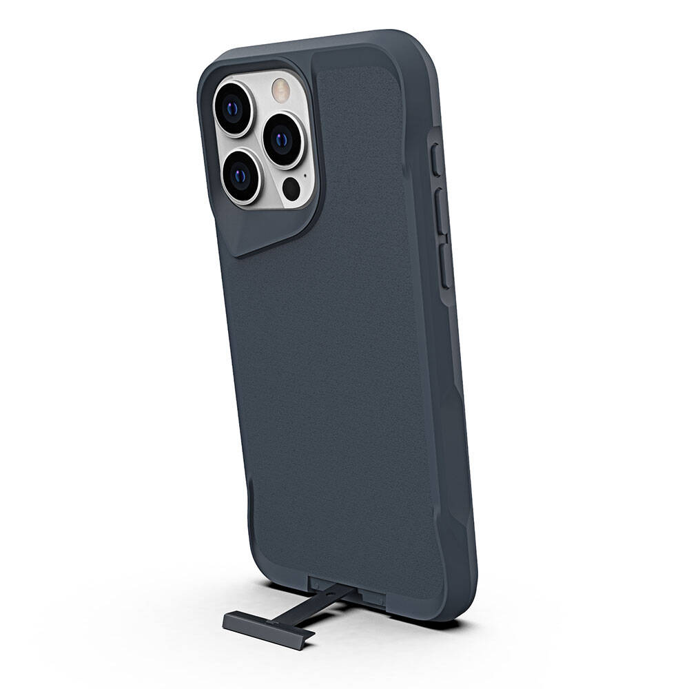 Apple iPhone 15 Pro Kılıf Zore Airbag Kenarlı T-Max Mat Standlı Kapak Siyah