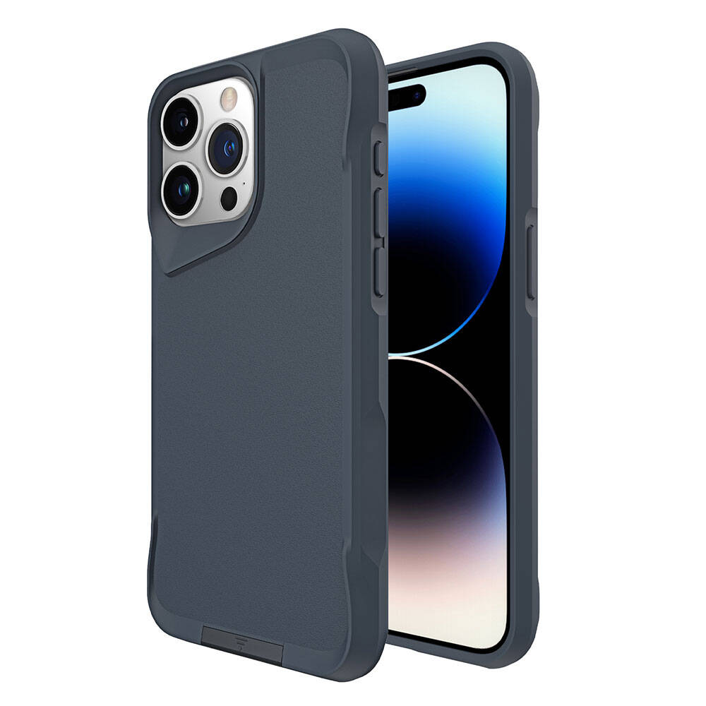 Apple iPhone 15 Pro Kılıf Zore Airbag Kenarlı T-Max Mat Standlı Kapak Gri