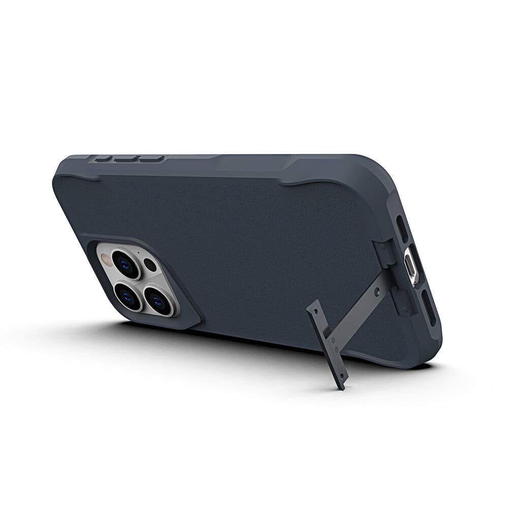 Apple iPhone 15 Pro Kılıf Zore Airbag Kenarlı T-Max Mat Standlı Kapak Siyah