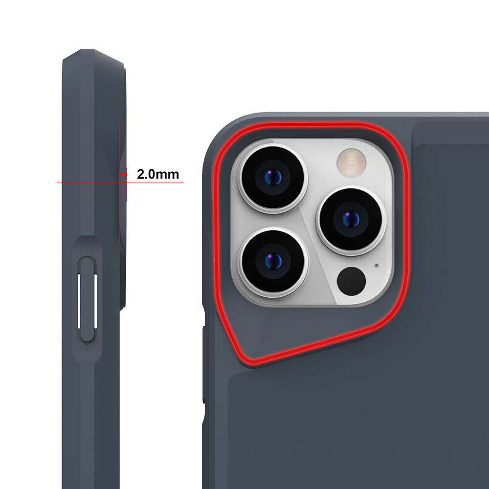 Apple iPhone 15 Pro Kılıf Zore Airbag Kenarlı T-Max Mat Standlı Kapak Gri