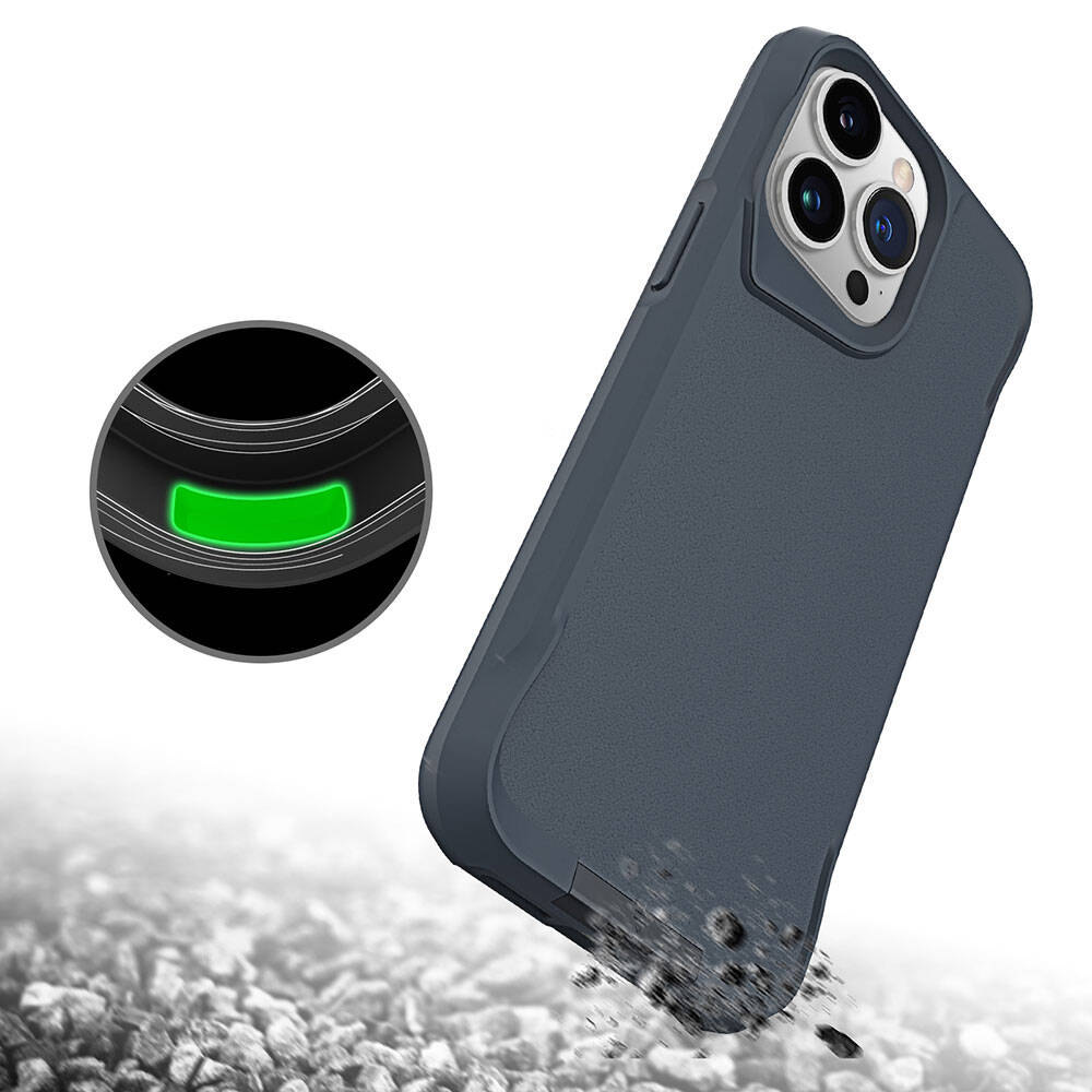 Apple iPhone 15 Pro Kılıf Zore Airbag Kenarlı T-Max Mat Standlı Kapak Gri