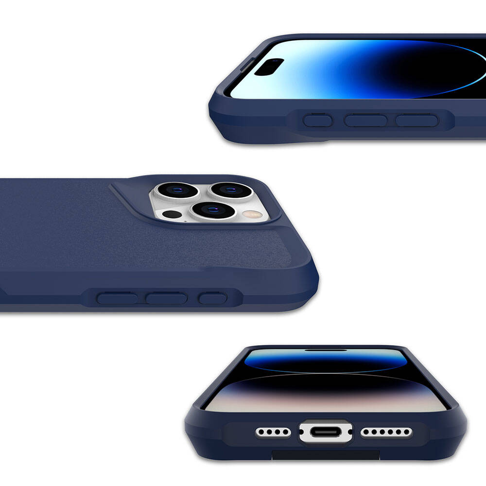 Apple iPhone 15 Pro Kılıf Zore Airbag Kenarlı T-Max Mat Standlı Kapak Siyah