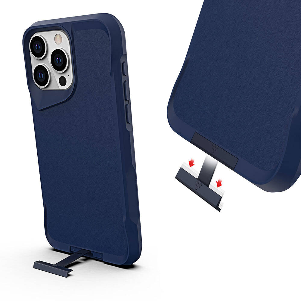 Apple iPhone 15 Pro Kılıf Zore Airbag Kenarlı T-Max Mat Standlı Kapak Gri