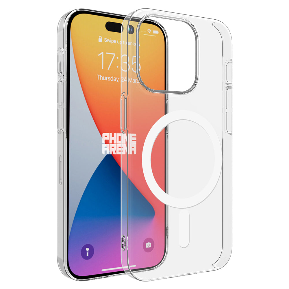 Apple iPhone 15 Pro Kılıf Zore Magsafe Şarj Özellikli Şeffaf Tek Kamera Çerçeveli Porto Kapak Renksiz