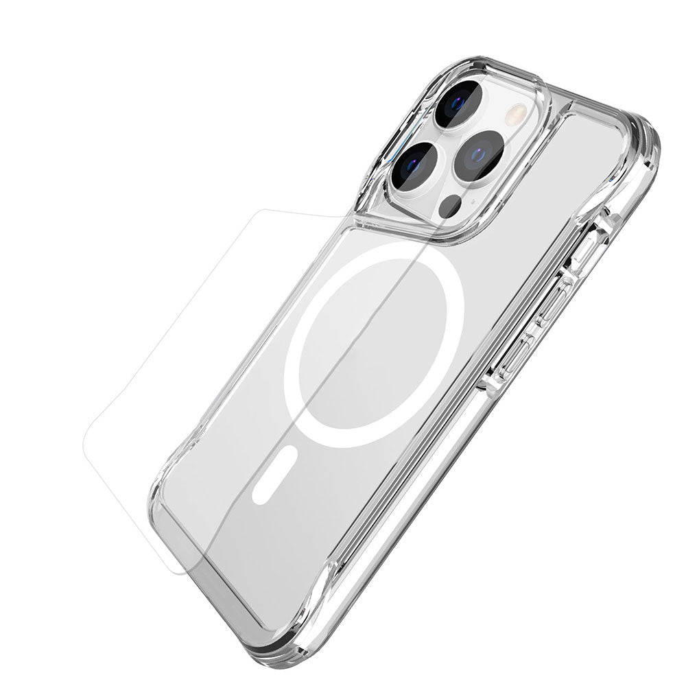 Apple iPhone 15 Pro Kılıf Zore Magsafe Şarj Özellikli T-Max Magsafe Kapak Renksiz