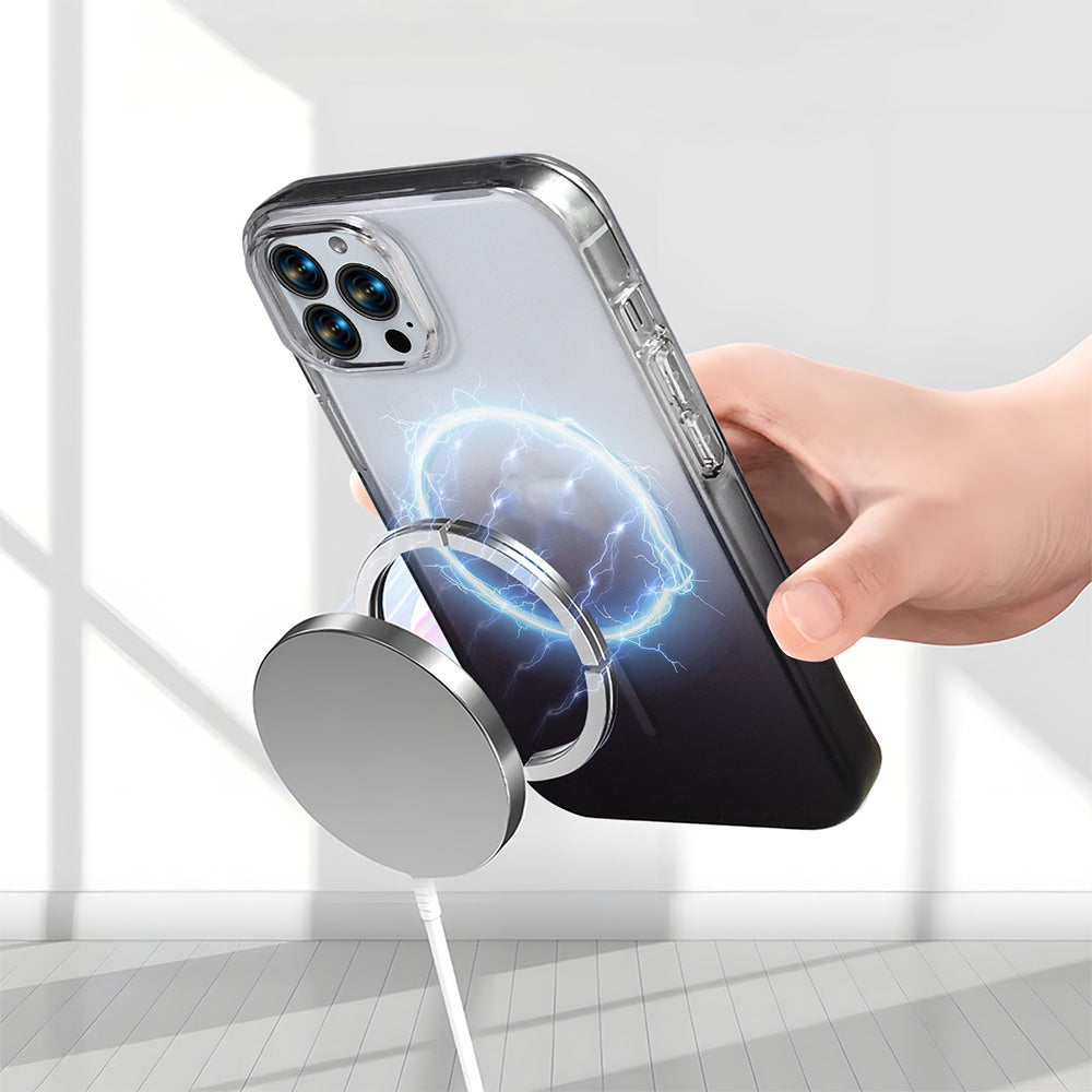 Apple iPhone 15 Pro Max Kılıf M-Safe Şarj Özellikli Zore Septik Silikon Kapak Mor