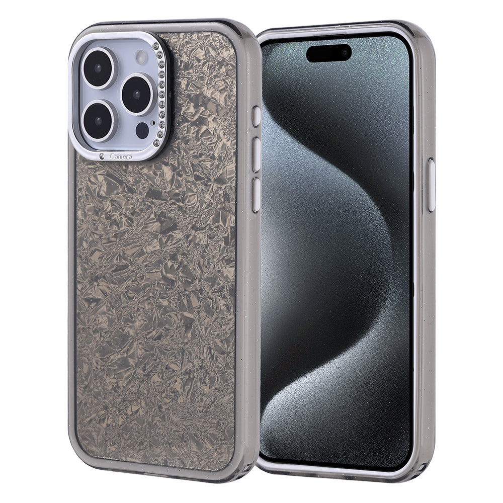 Apple iPhone 15 Pro Max Kılıf Taşlı Tasarımlı Zore Kapi Kapak Gümüş