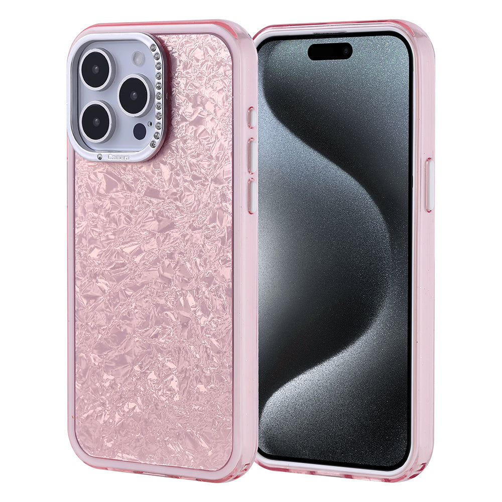 Apple iPhone 15 Pro Max Kılıf Taşlı Tasarımlı Zore Kapi Kapak Pembe