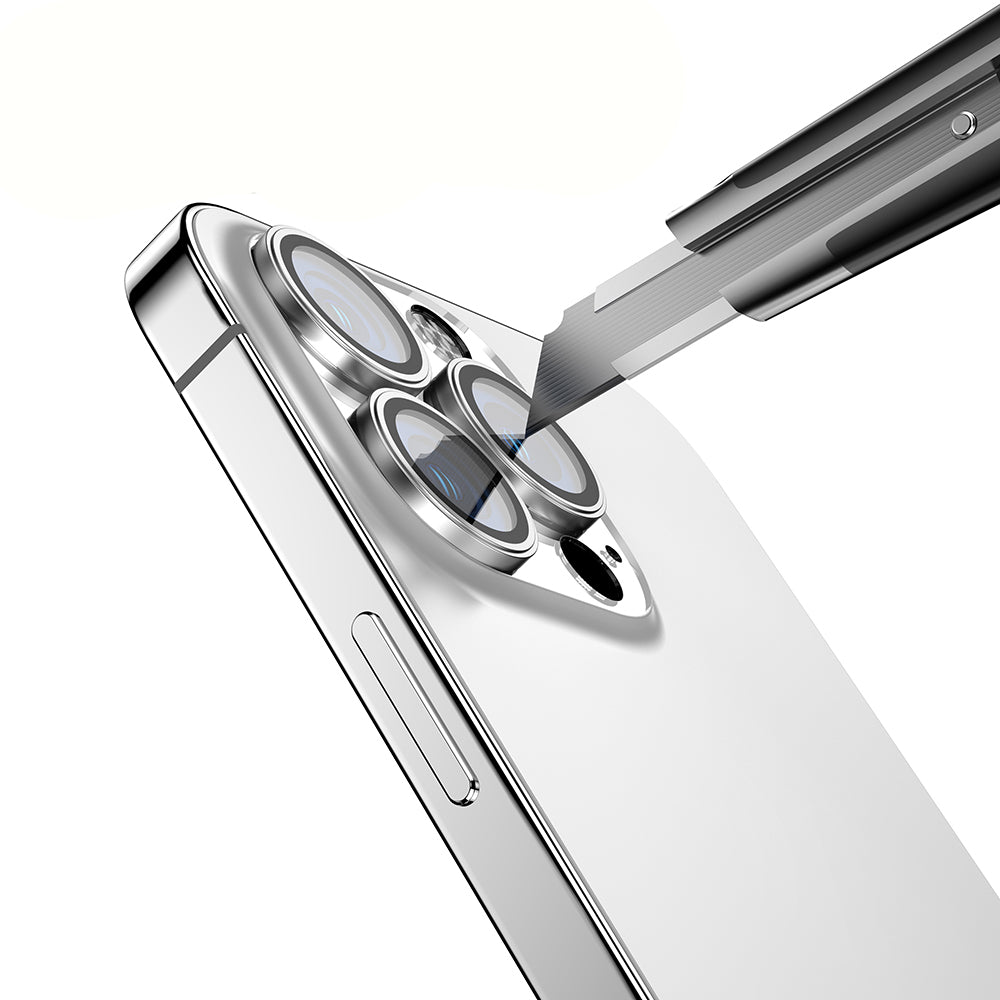 Apple iPhone 15 Pro Zore Mikro Kamera Lens Koruyucu Gümüş