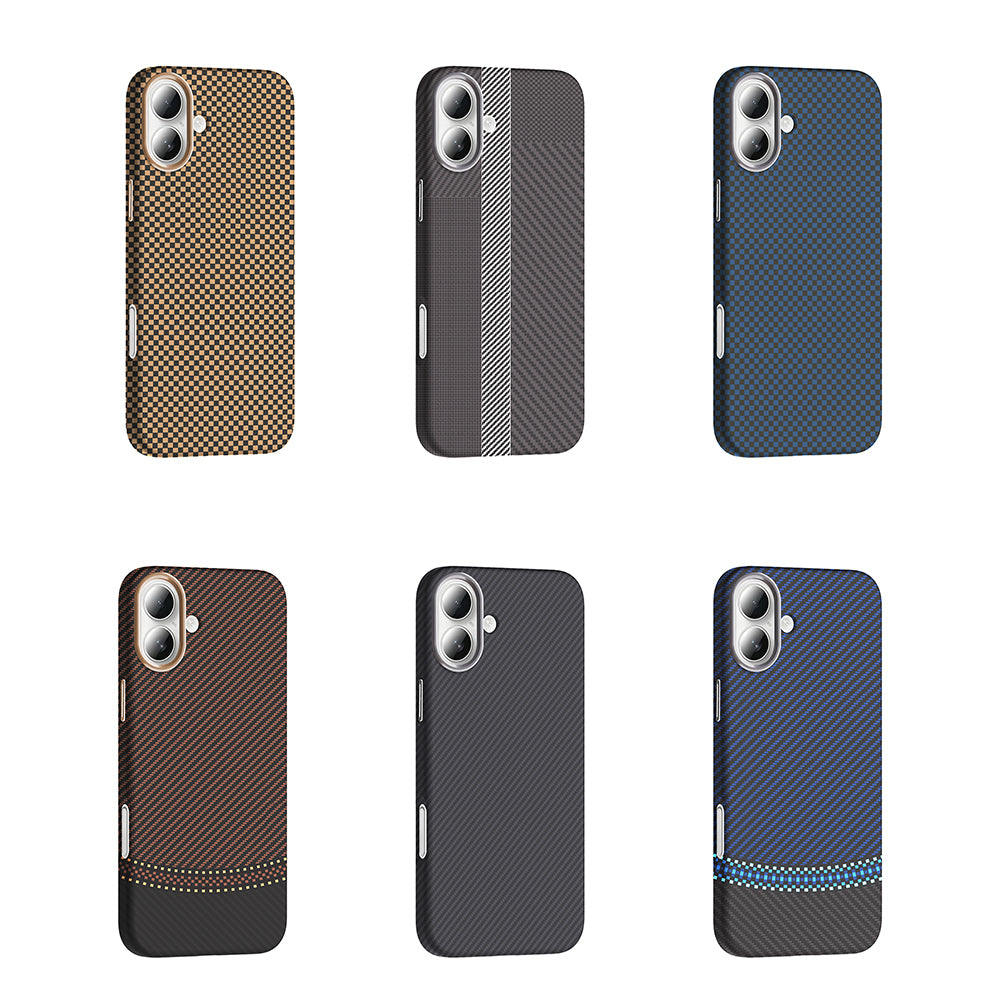 Apple iPhone 16 Kılıf M-safe Şarj Özellikli Karbon Fiber Görünümlü Zore Gros Kapak Desert Titanyum