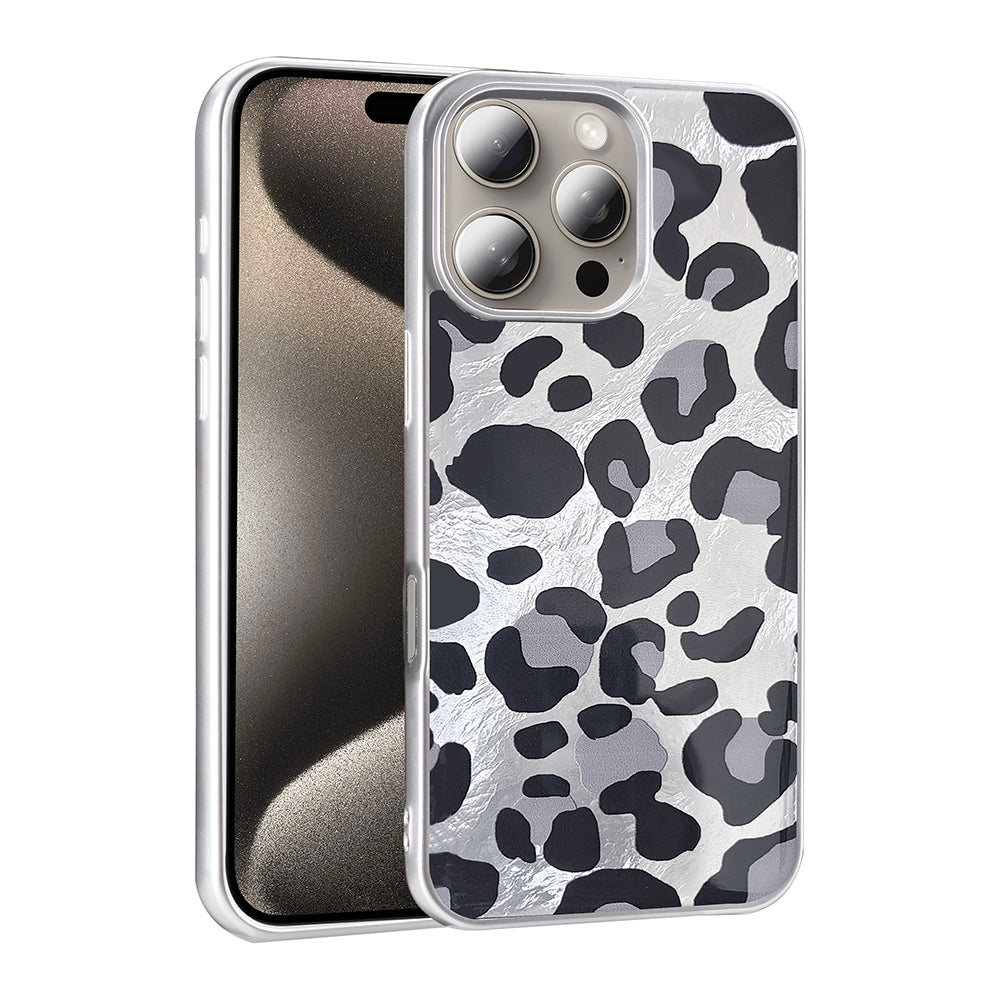 Apple iPhone 16 Pro Kılıf Desenli Zore Mep Kapak Gri Leopar