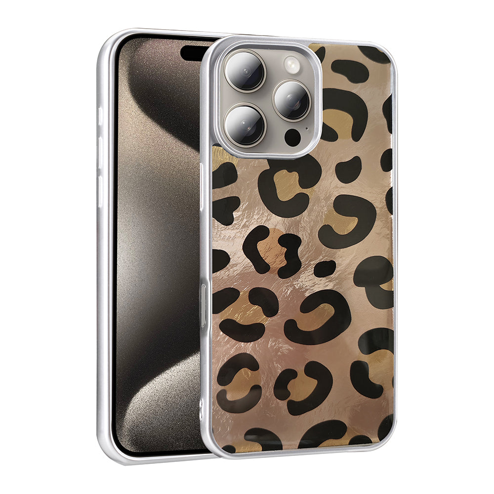 Apple iPhone 16 Pro Kılıf Desenli Zore Mep Kapak Gold Leopar