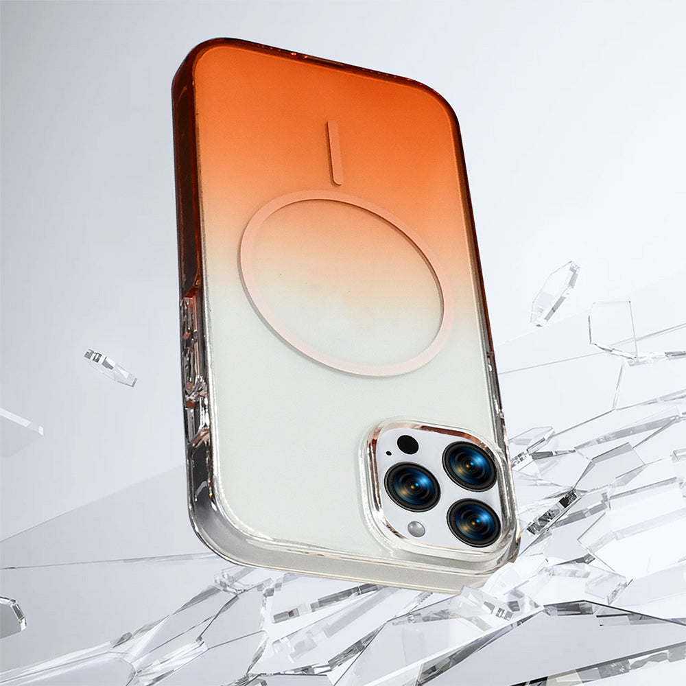 Apple iPhone 16 Pro Max Kılıf M-Safe Şarj Özellikli Zore Septik Silikon Kapak Turuncu