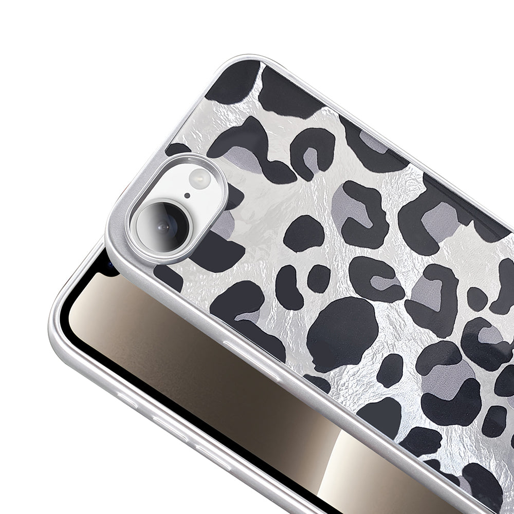 Apple iPhone 16E Kılıf Desenli Zore Mep Kapak Gri Leopar