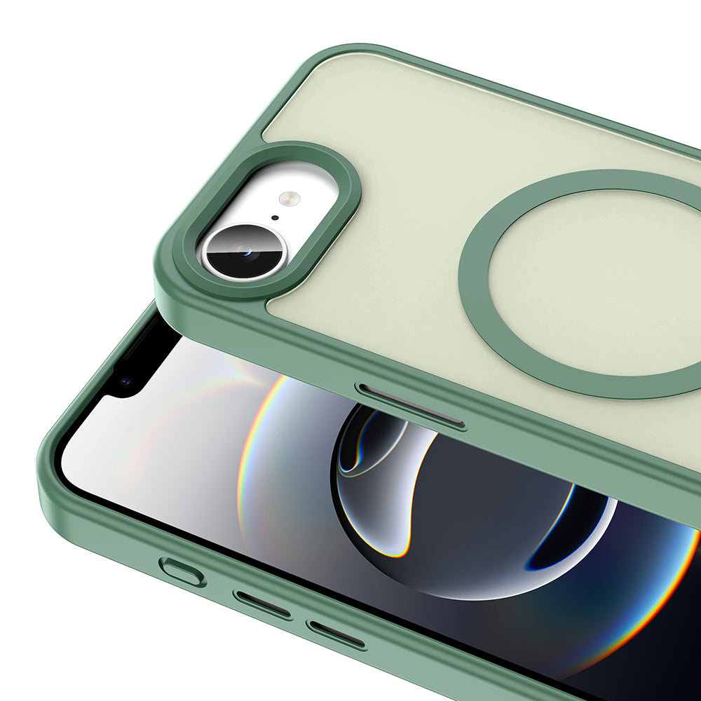 Apple iPhone 16E Kılıf M-safe Şarj Özellikli Mat Arka Yüzey Zore Sio Kapak Rose Gold