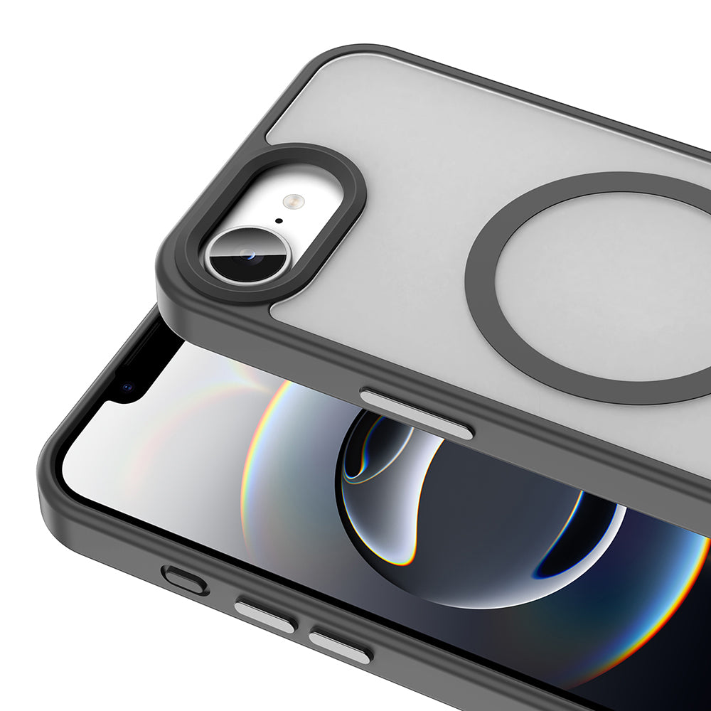 Apple iPhone 16E Kılıf M-safe Şarj Özellikli Mat Arka Yüzey Zore Sio Kapak Kahverengi