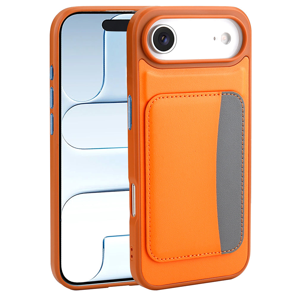 Apple iPhone 17 Air Kılıf Kartlıklı Zore X-Kart Silikon Kapak Turuncu