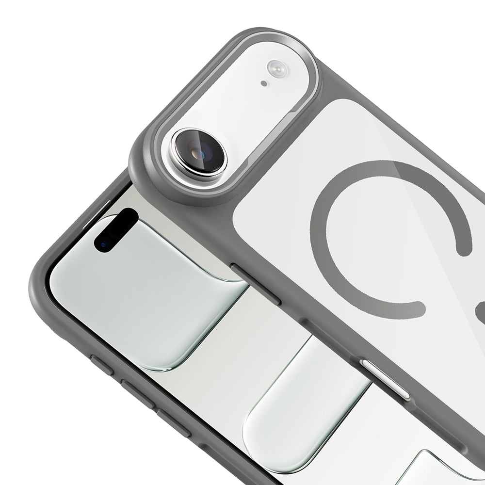 Apple iPhone 17 Air Kılıf M-Safe Şarj Özellikli Metal Kamera Çerçeveli Zore Tiko Kapak Siyah