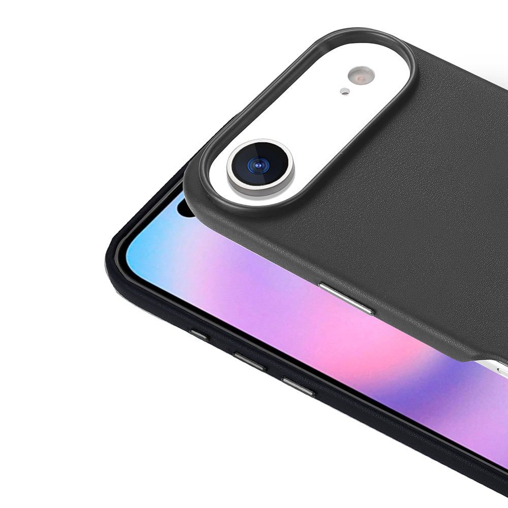 Apple iPhone 17 Air Kılıf M-safe Şarj Özellikli PU Deri Görünümlü Zore Kupra Kapak Pembe