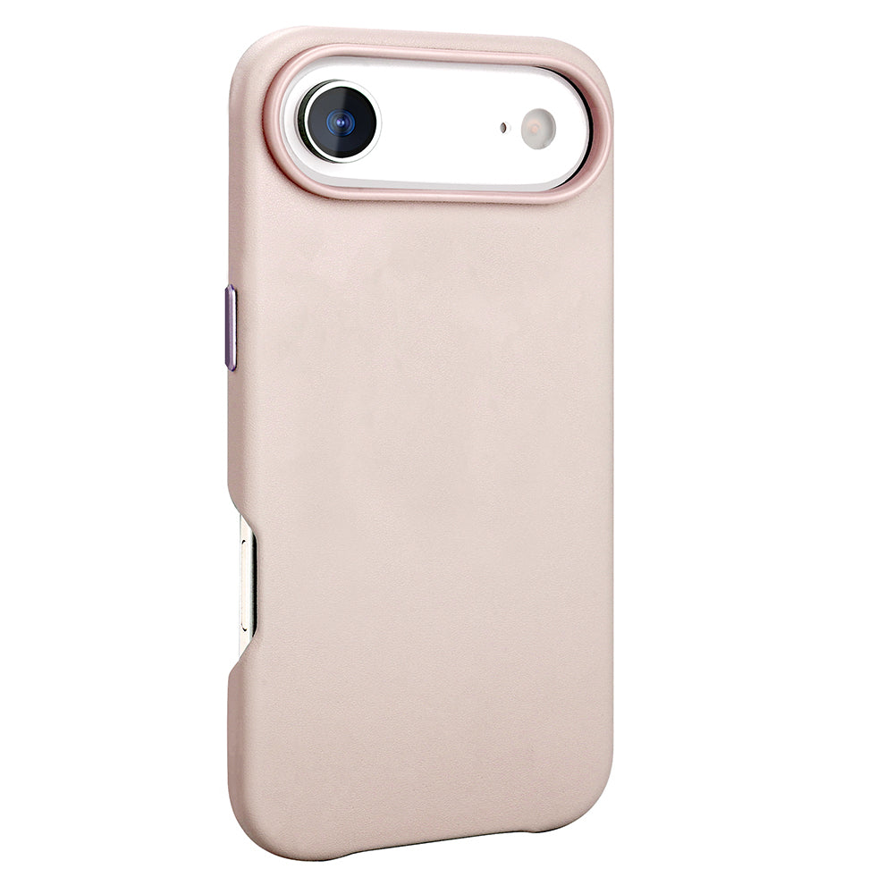 Apple iPhone 17 Air Kılıf M-safe Şarj Özellikli PU Deri Görünümlü Zore Kupra Kapak Turuncu