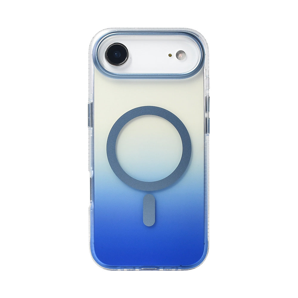 Apple iPhone 17 Air Kılıf M-safe Şarj Özellikli Transparan Renk Geçişli Zore Toros Kapak Rose Pembe