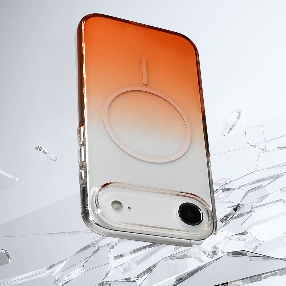 Apple iPhone 17 Air Kılıf M-Safe Şarj Özellikli Zore Septik Silikon Kapak Turuncu